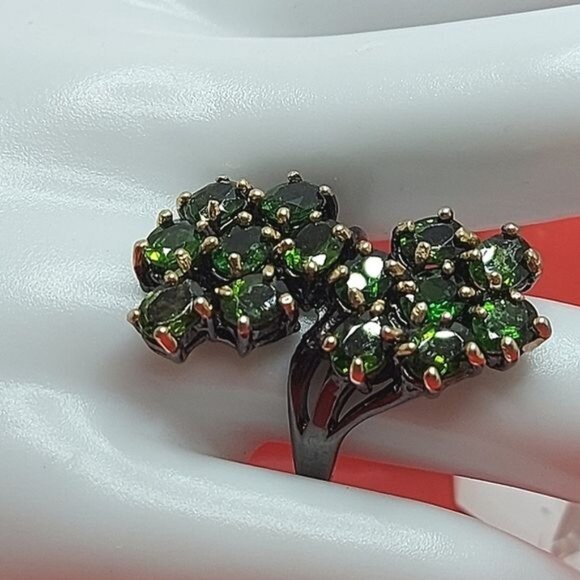 Natural Not Enhanced Chrome Diopside Ring 925 Sterling Silver Size‎ 6.75 - Picture 5 of 10